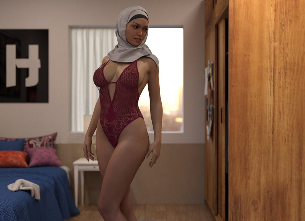Nurse in sexy red lingerie - The healer by Losekontrol (Hijab 3DX)