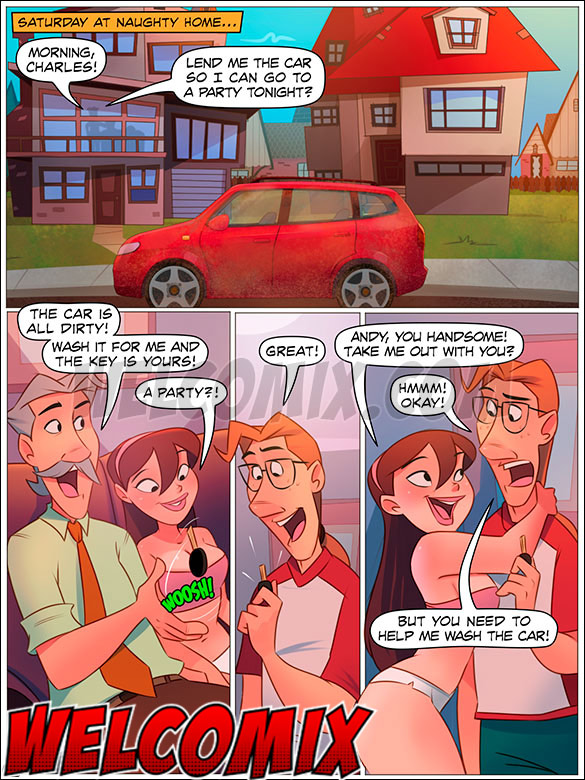Comic Text Porn - The Naughty Home â€“ Washing Charles' Car: Anna is so hot in the those white  shorts