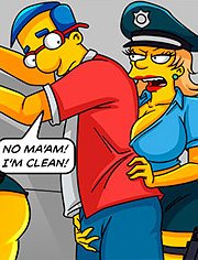 The Simptoons, Police Costume: Three hot officers meticulous inspection of the guys’ bodies