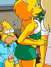 The Simptoons, Christmas at nursing home: I got so horny that my dick is bulging tight un my pants