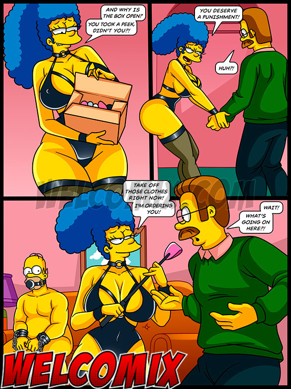 He opens the package and finds various sadomasochistic items - The Simptoons, Sadomasochistic Package by welcomix (tufos)