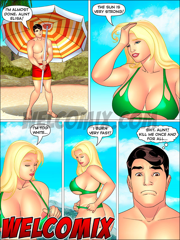 Wow, aunt looks so hot in that bikini - Aunt, Cousins and co., Enjoying a beach vacation by welcomix (tufos)