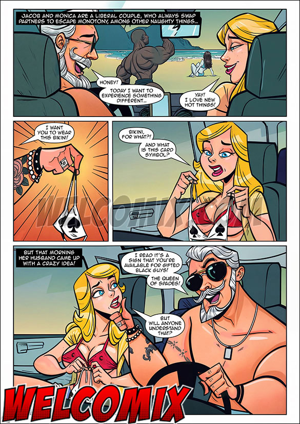 He asked his wife to wear a bikini with the symbol of the suit of spades in black - Anacondas, The queen of spades by welcomix (tufos)