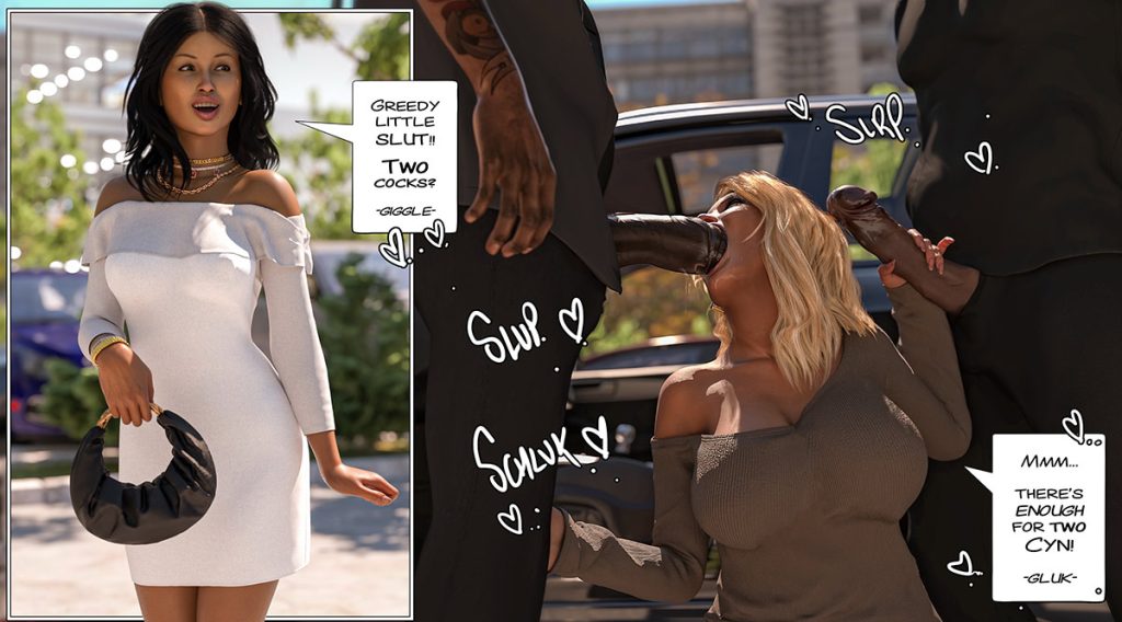 Two shameless, filthy, branded cockwhores, gagging for more - Black marked 3 by Tab109