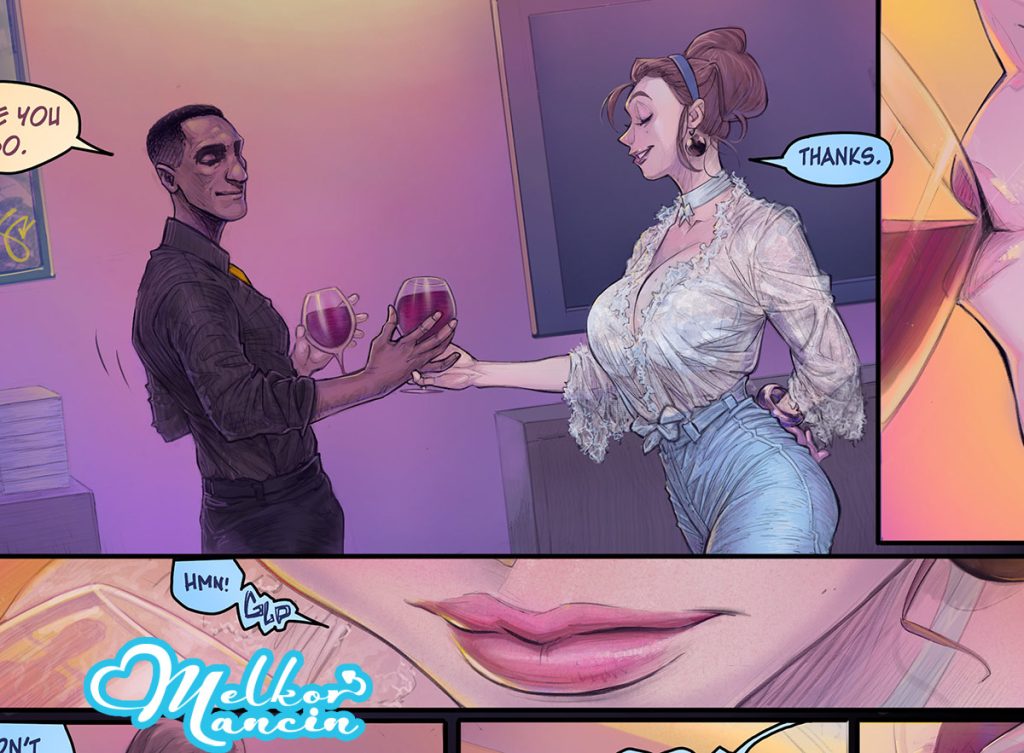 A voluptuous figure showcased in a seductive, tight blouse - Mania by Melkor Mancin