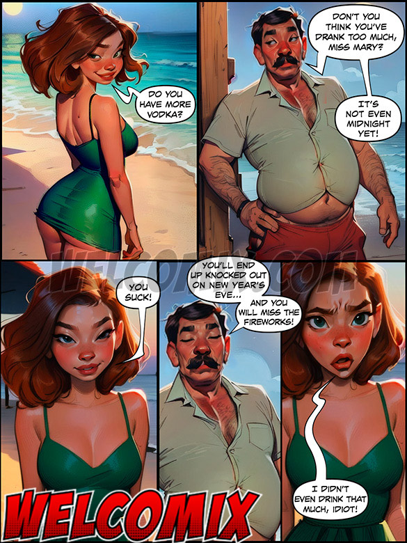 New Year's celebration on the beach was bound to be unforgettable - Jerk Off on My Day Off, Happy nymphet year by welcomix (tufos)