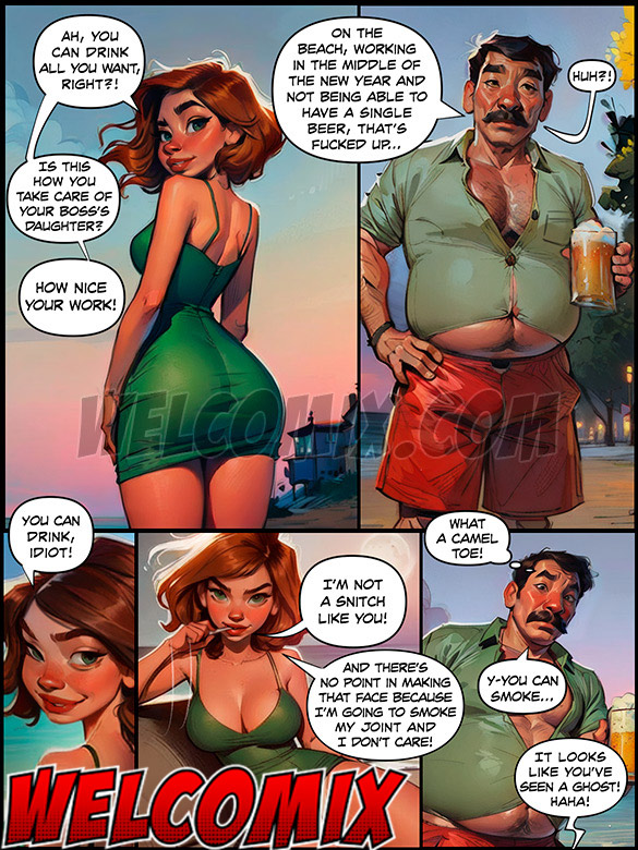 New Year's celebration on the beach was bound to be unforgettable - Jerk Off on My Day Off, Happy nymphet year by welcomix (tufos)